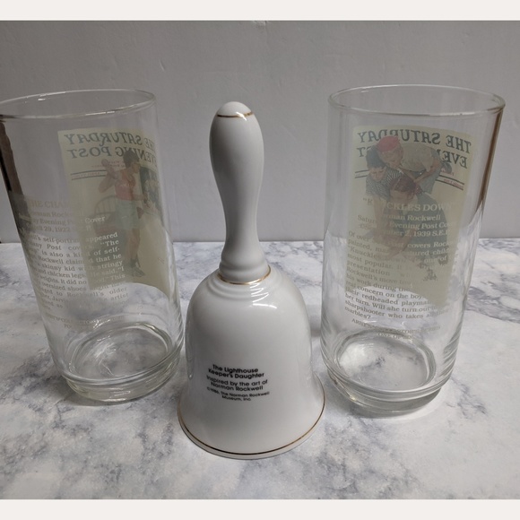 Norman Rockwell Arby's Glasses and Bell - Picture 2 of 7